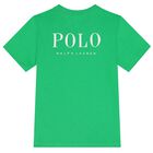 Boys Green Logo T-Shirt, 3, hi-res