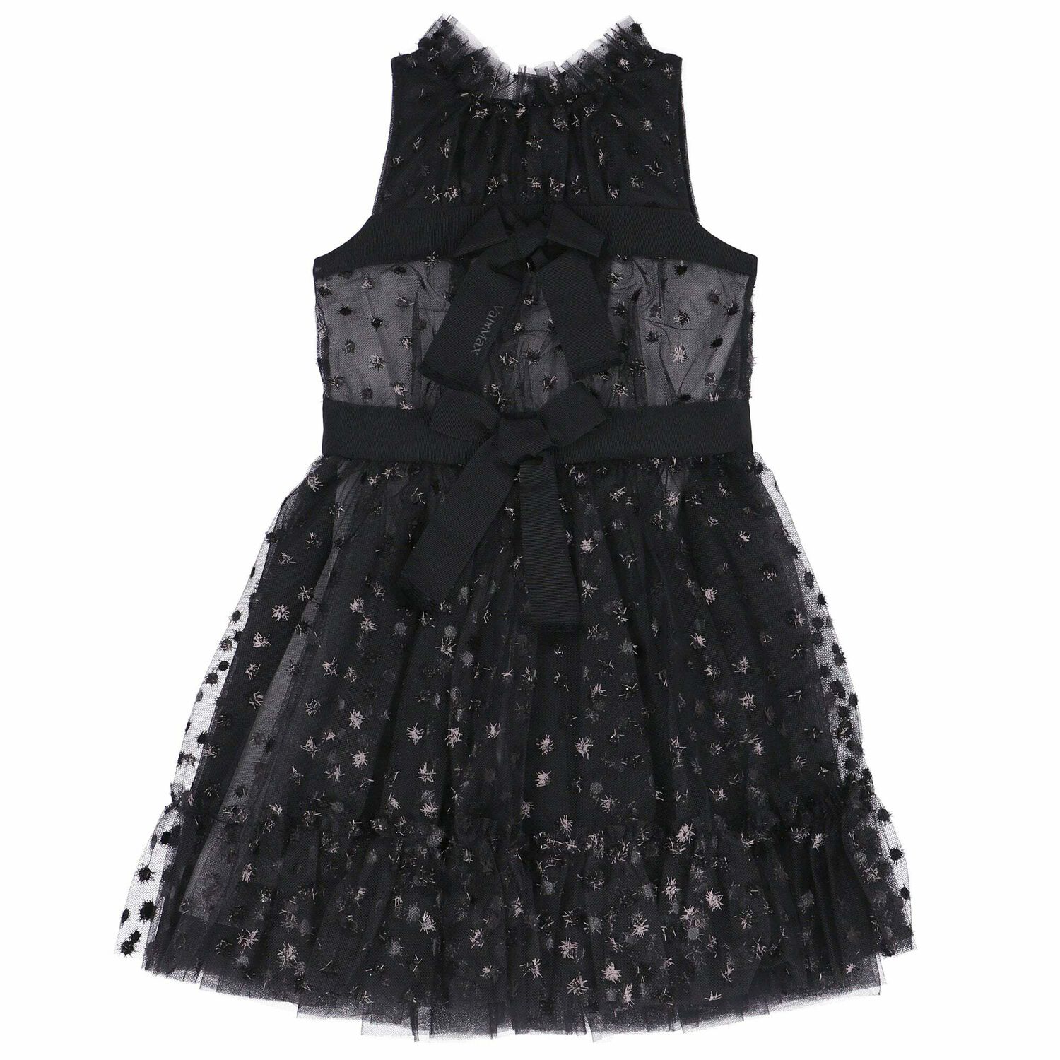Girls Black Embellished Dress, 1, hi-res