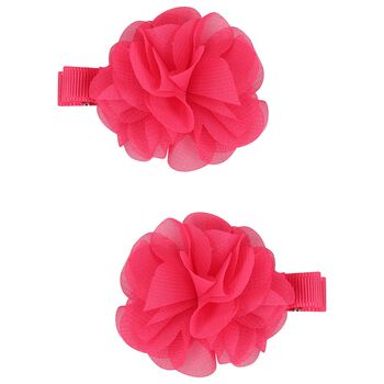 Girls Pink Flower Hairclips ( 2 Pack )