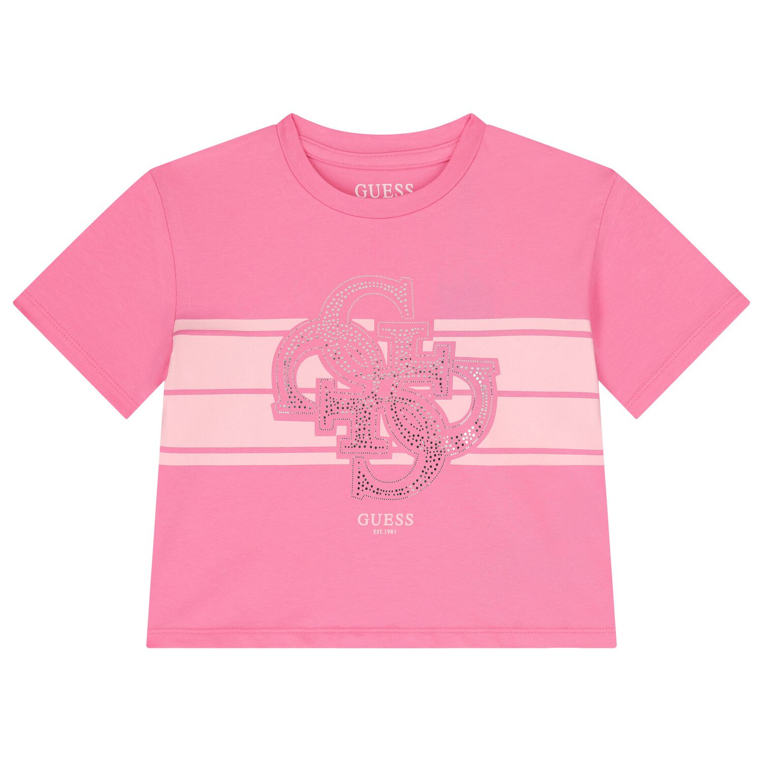 Girls Pink Embellished Logo T-Shirt, 1, hi-res image number null