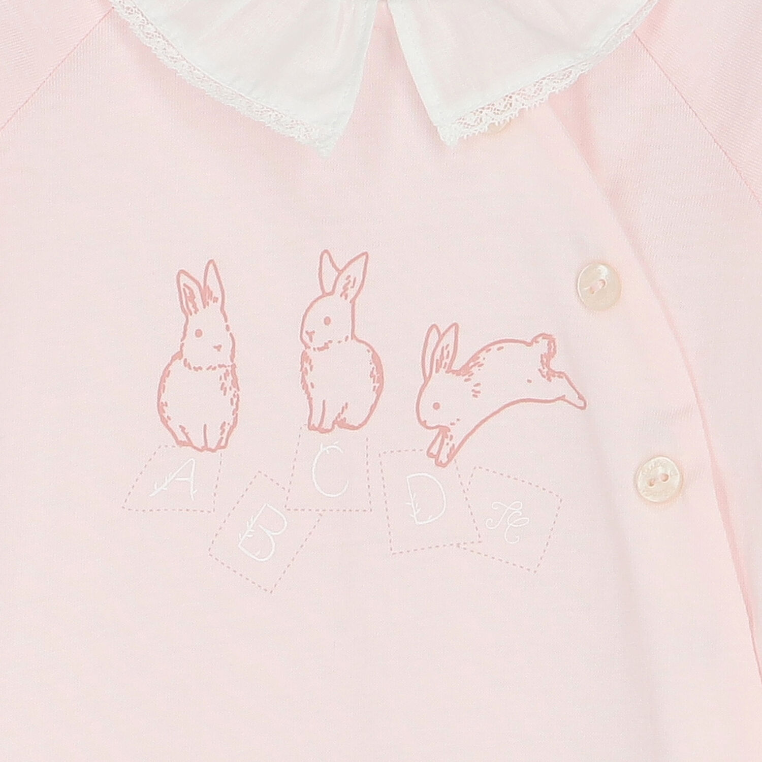 Baby Girls Pink Rabbit Babygrow, 1, hi-res