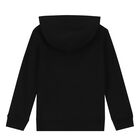 Boys Black Logo Hooded Top, 1, hi-res