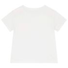 Girls White Heart T-Shirt, 1, hi-res