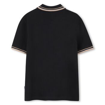 Boys Black Logo Polo Shirt