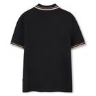 Boys Black Logo Polo Shirt, 2, hi-res