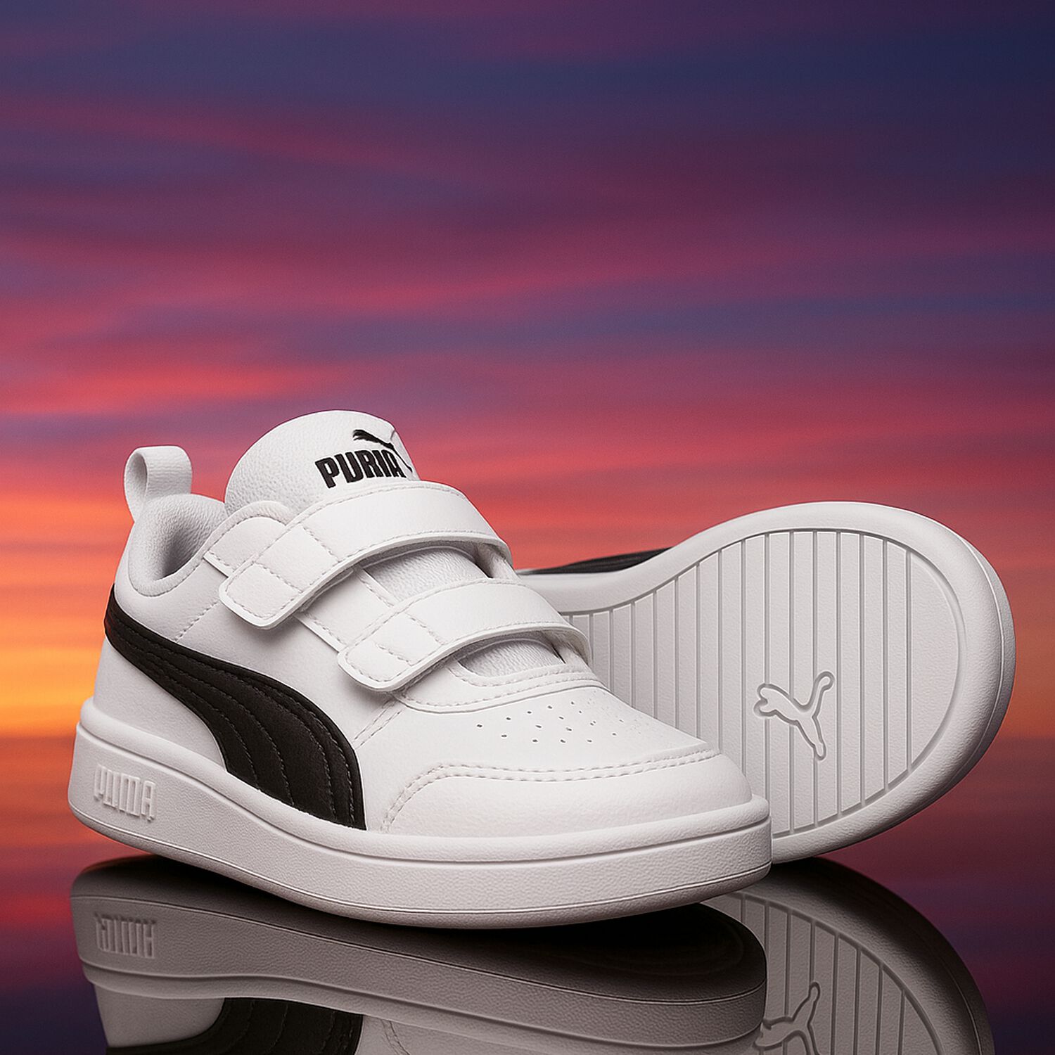 White & Black Rickie Trainers, 1, hi-res image number null