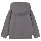 Boys Grey Dinosaur Hooded Top, 2, hi-res