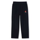 Girls Navy Blue Boke Flower Trouser Set, 1, hi-res