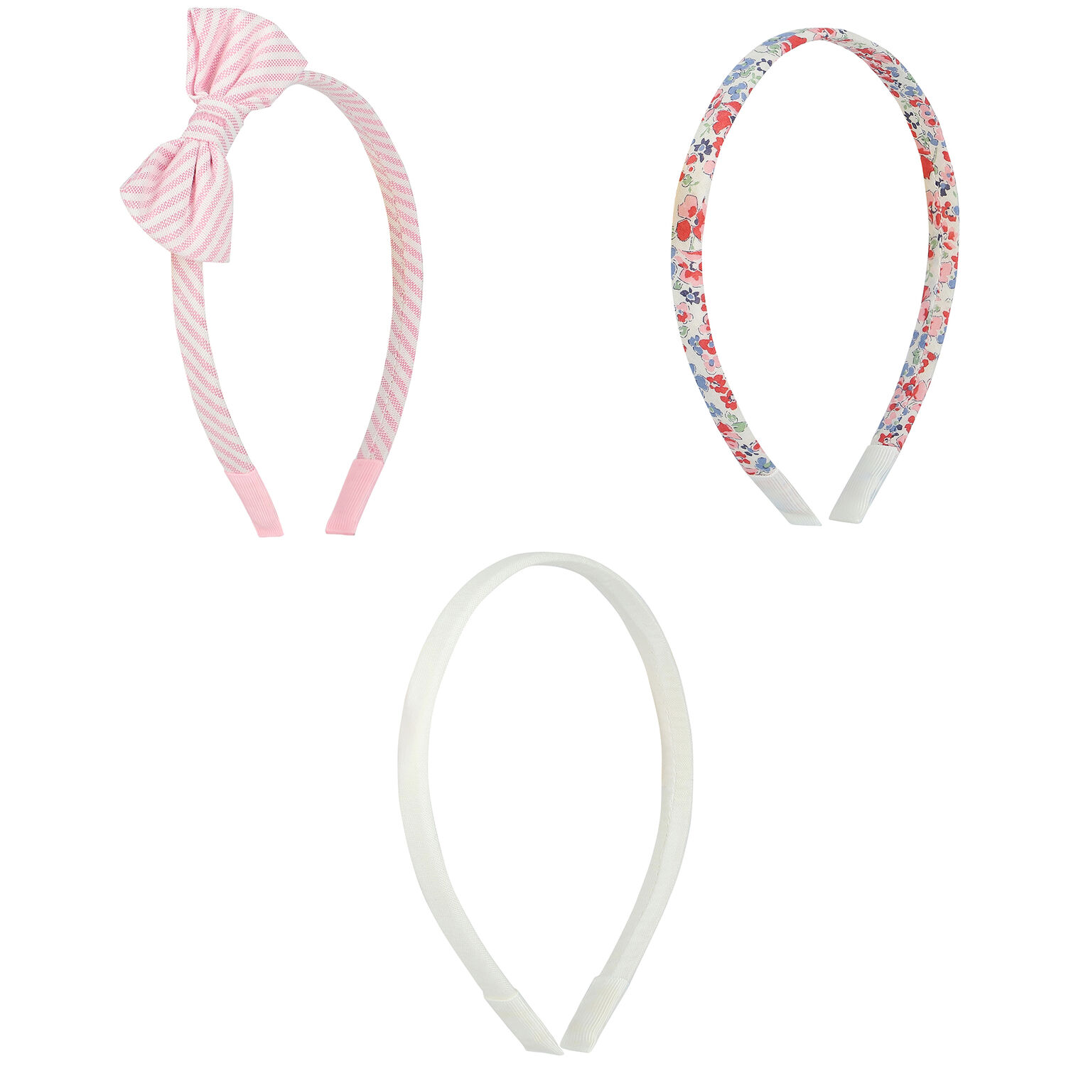 Girls Pink & White Striped Headband ( 3-Pack ), 1, hi-res