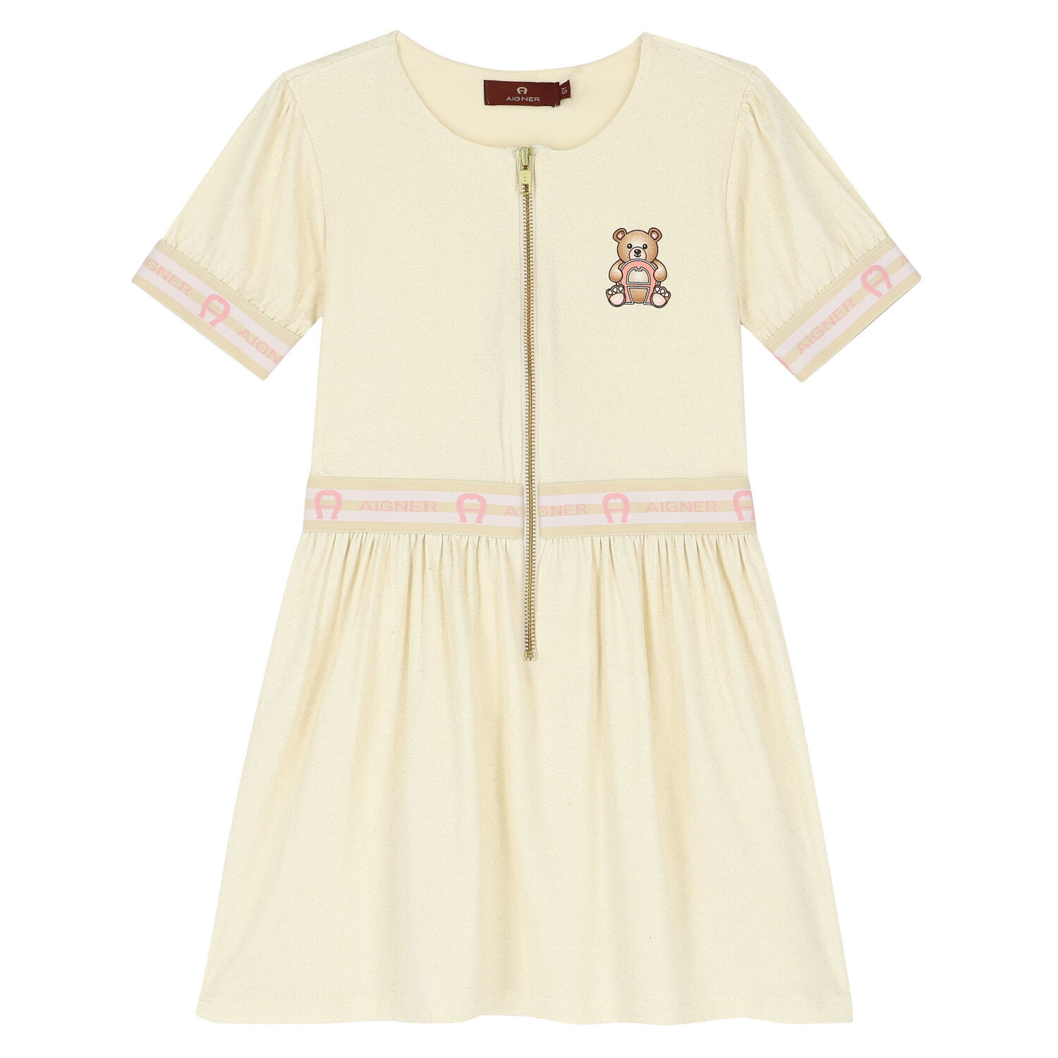 Girls Gold Logo Dress, 1, hi-res image number null