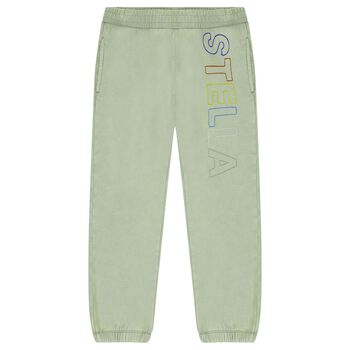 Boys Green Logo Joggers