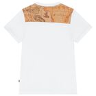 Boys White & Beige Geo Map Shorts Set, 1, hi-res