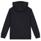 Black Logo Hooded Top, 1, hi-res