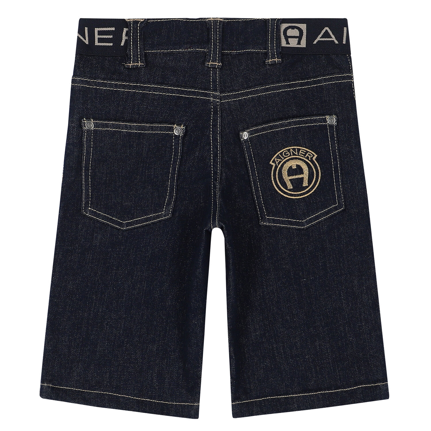Boys Blue Logo Denim Shorts, 1, hi-res