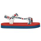 Girls Red & Blue Logo Sandals, 1, hi-res