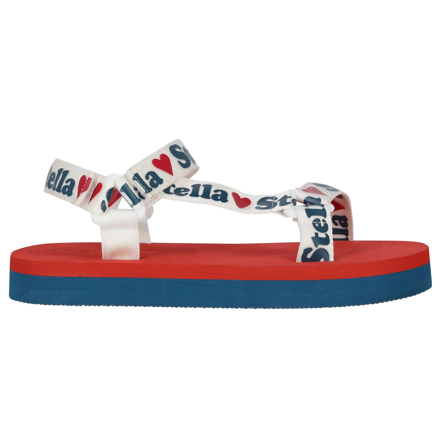 Girls Red & Blue Logo Sandals, 1, hi-res image number null
