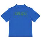 Younger Boys Blue Logo Polo Shirt, 1, hi-res