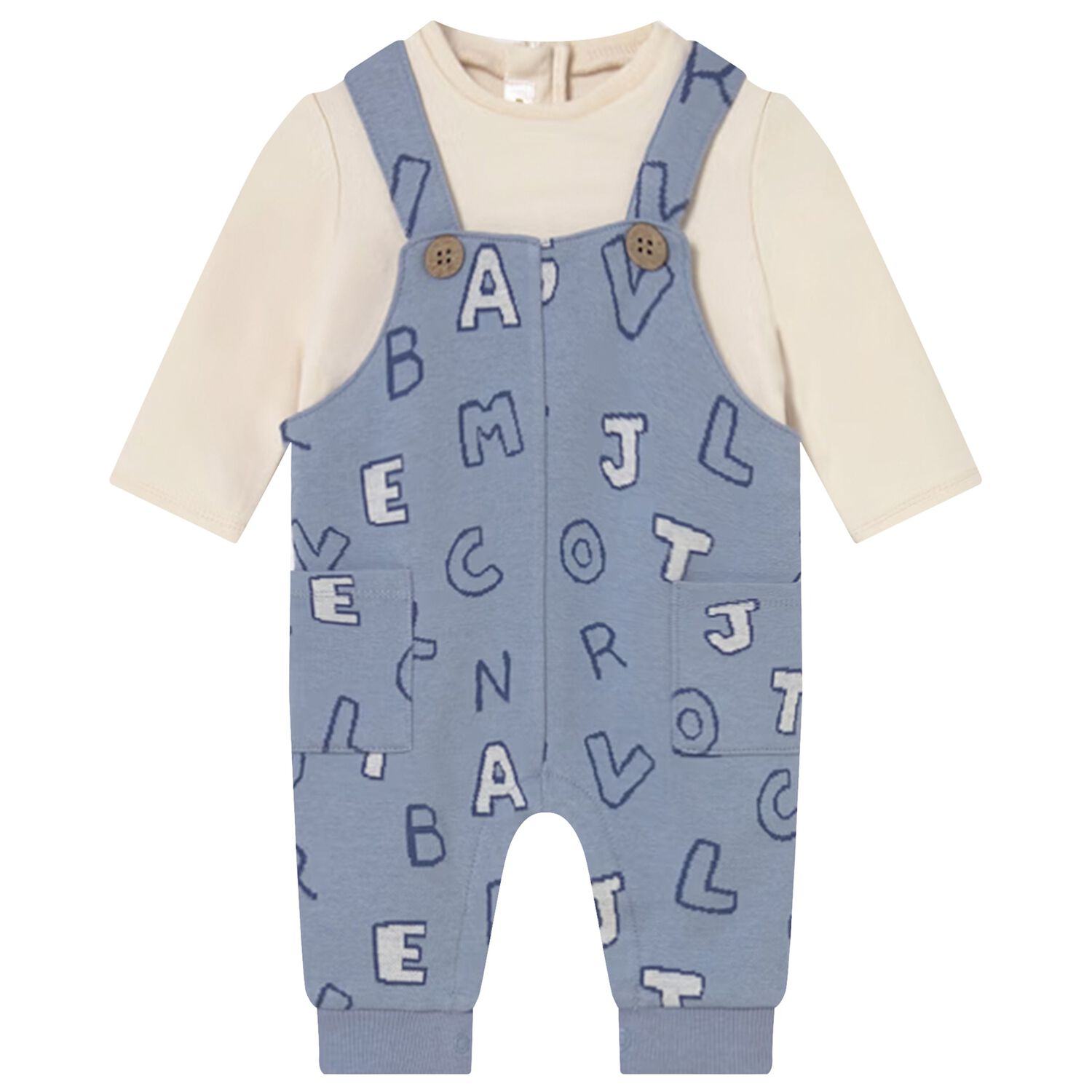Baby Boys Ivory & Blue Romper, 1, hi-res image number null