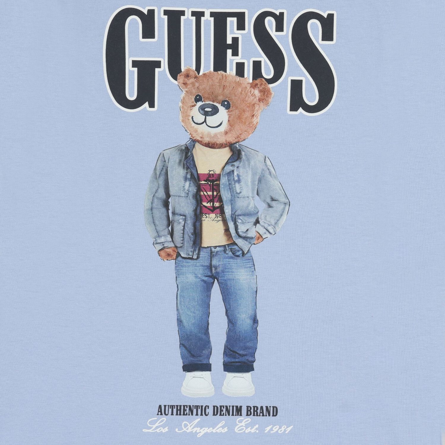 Boys Blue Teddy Bear Logo T-Shirt, 3, hi-res