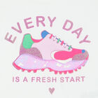 Girls White Sequin Trainer T-Shirt, 1, hi-res