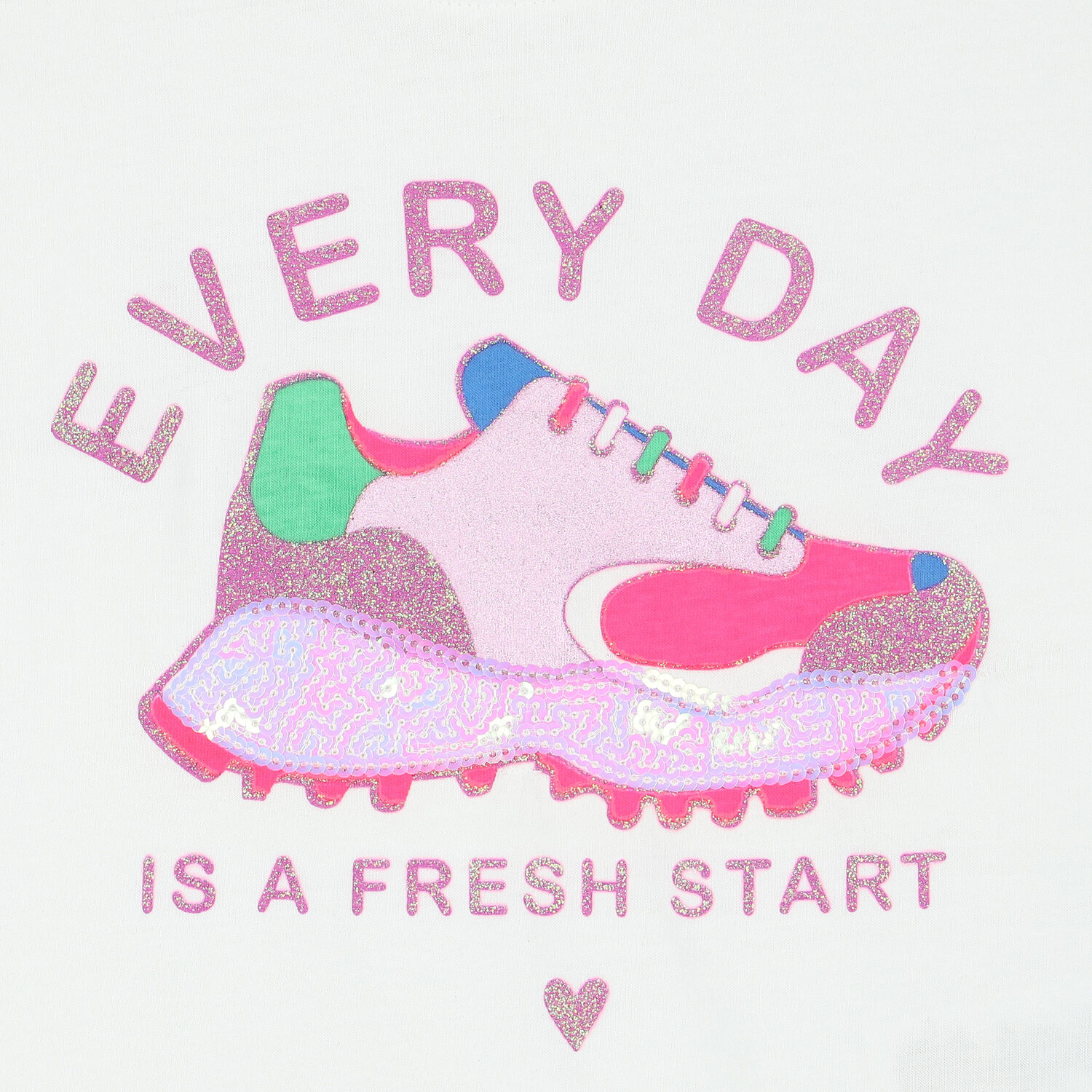 Girls White Sequin Trainer T-Shirt, 1, hi-res image number null