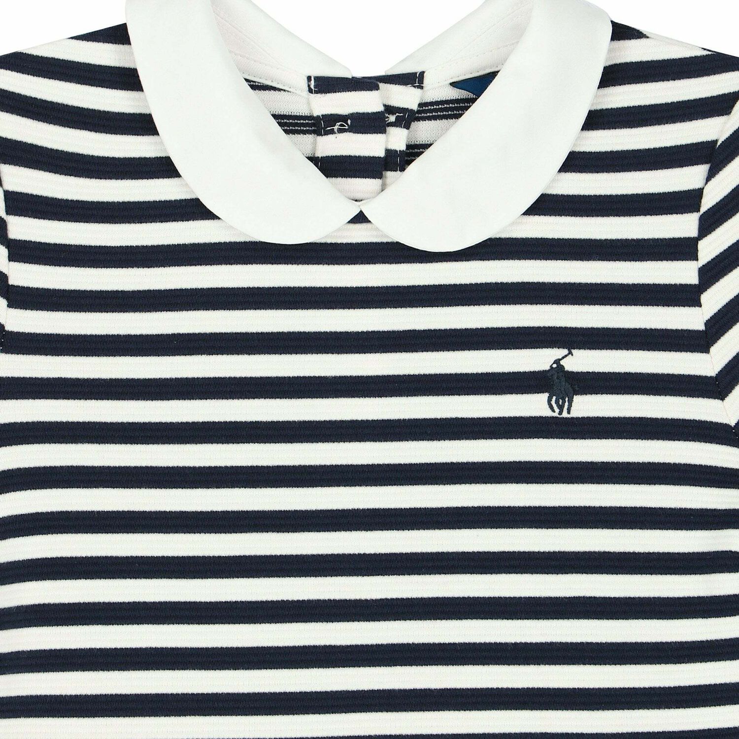 Girls White & Navy Logo Dress, 1, hi-res image number null