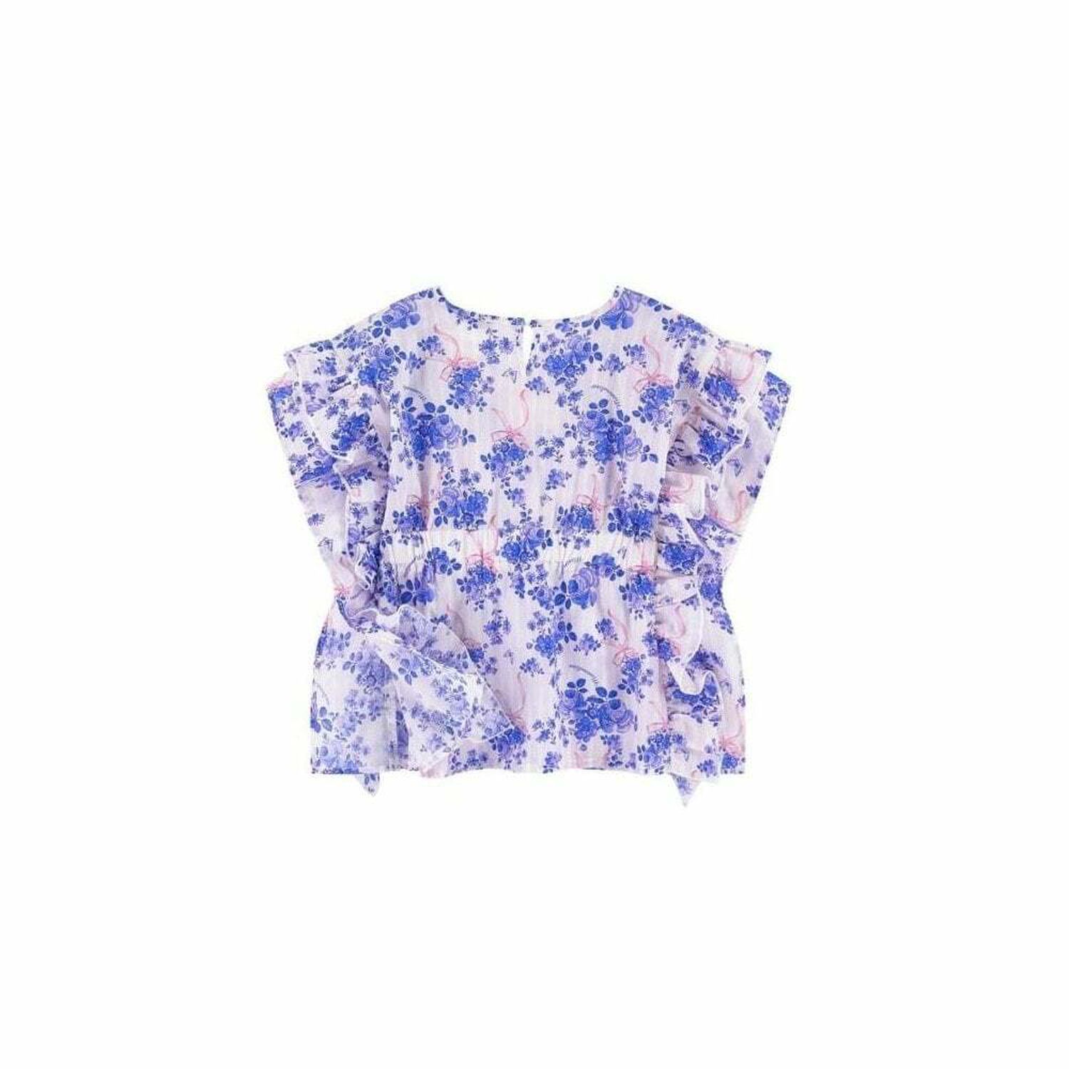 Younger Girls Pink & Blue Floral Floral Beach Dress, 1, hi-res image number null