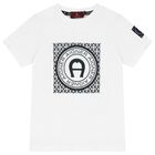 Boys White Logo T-Shirt, 2, hi-res