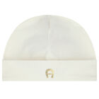 Ivory & Gold Logo Baby Hat, 2, hi-res