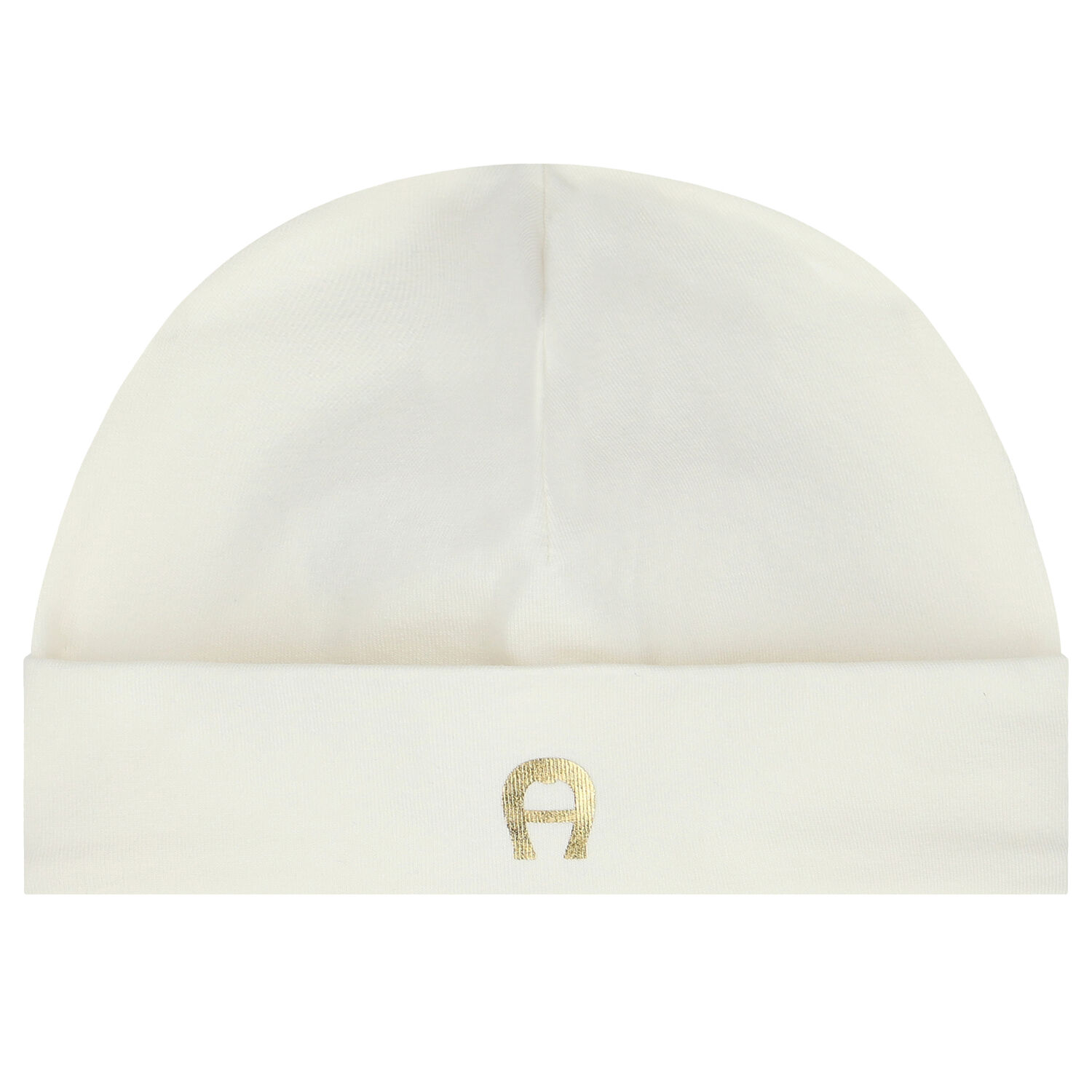 Ivory & Gold Logo Baby Hat, 2, hi-res