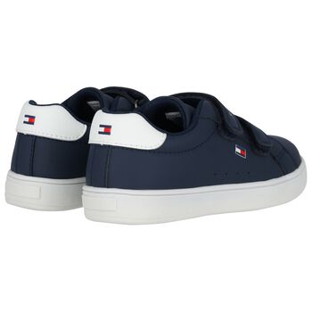 Boys Navy Blue Logo Trainers