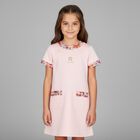 Girls Pink Logo Dress, 2, hi-res