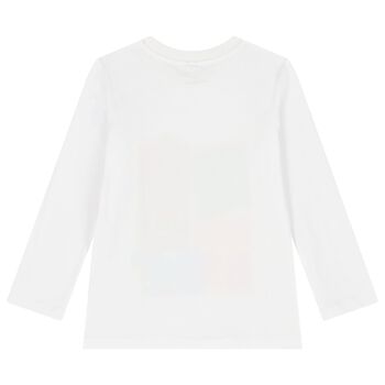 Girls White Gifts Long Sleeve Top