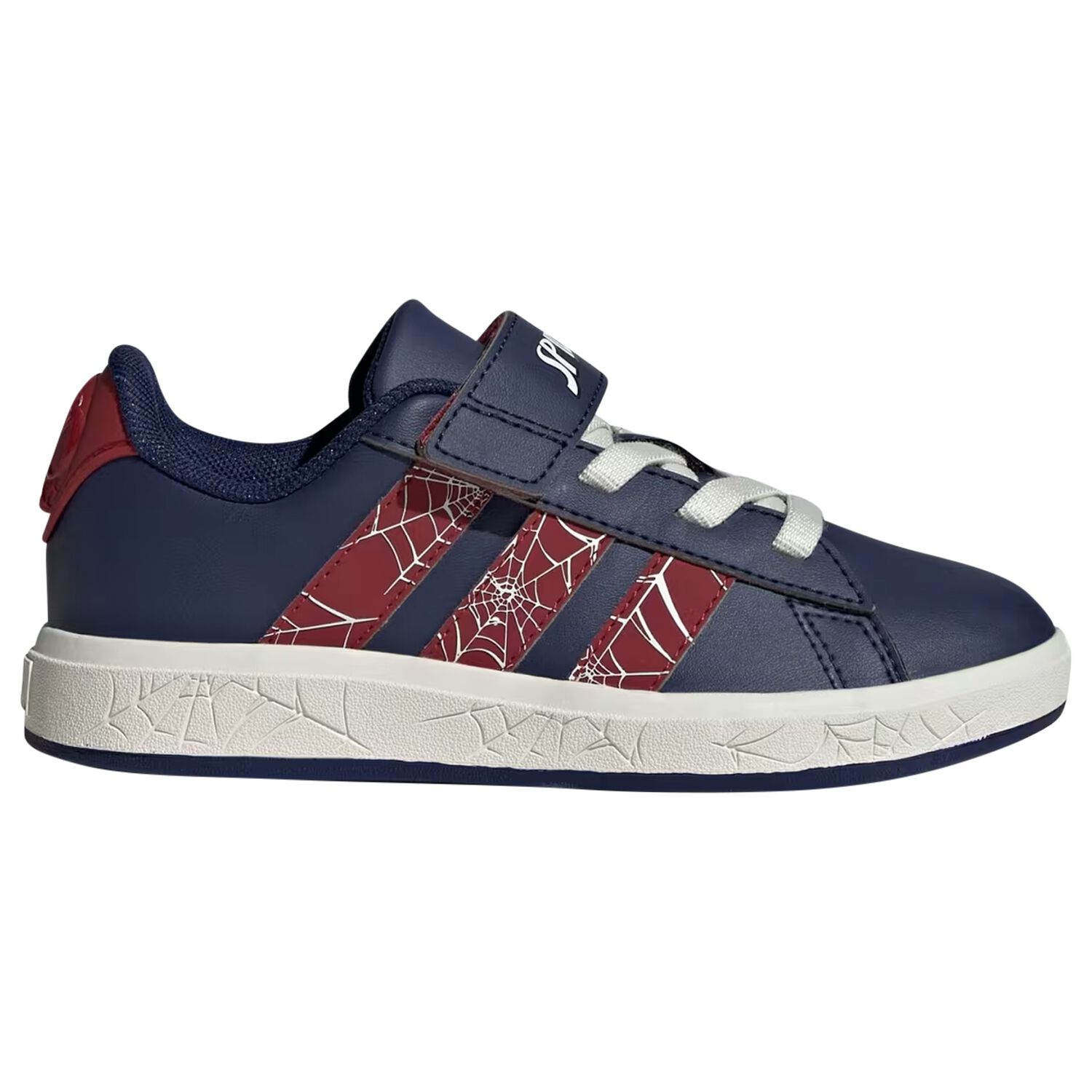 Boys Navy Blue Marvel Grand Court Trainers, 1, hi-res