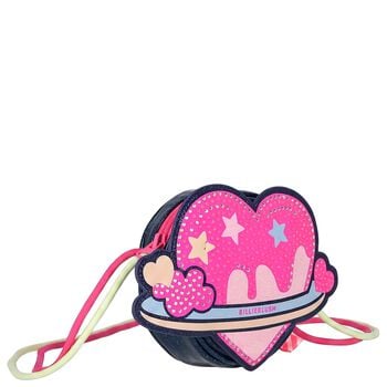 Girls Pink & Navy Blue Embellished Hand Bag ( 12cm )