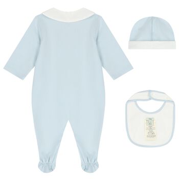 Baby Boys Blue Logo Babygrow Gift Set