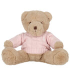 Girls Beige & Pink Teddy Bear Soft Toy, 1, hi-res