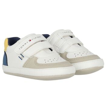 Baby Boys White & Beige Pre Walker Shoes