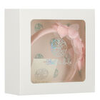 Girls Pink Floral Satin Headband, 1, hi-res