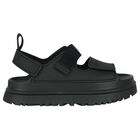 Black Chunky Logo Sandals , 1, hi-res