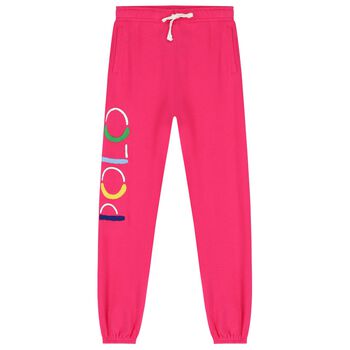 Girls Pink Logo Joggers