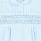 Baby Boys Blue Smocked Romper, 1, hi-res