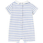 Baby Boys Blue & White Romper, 1, hi-res