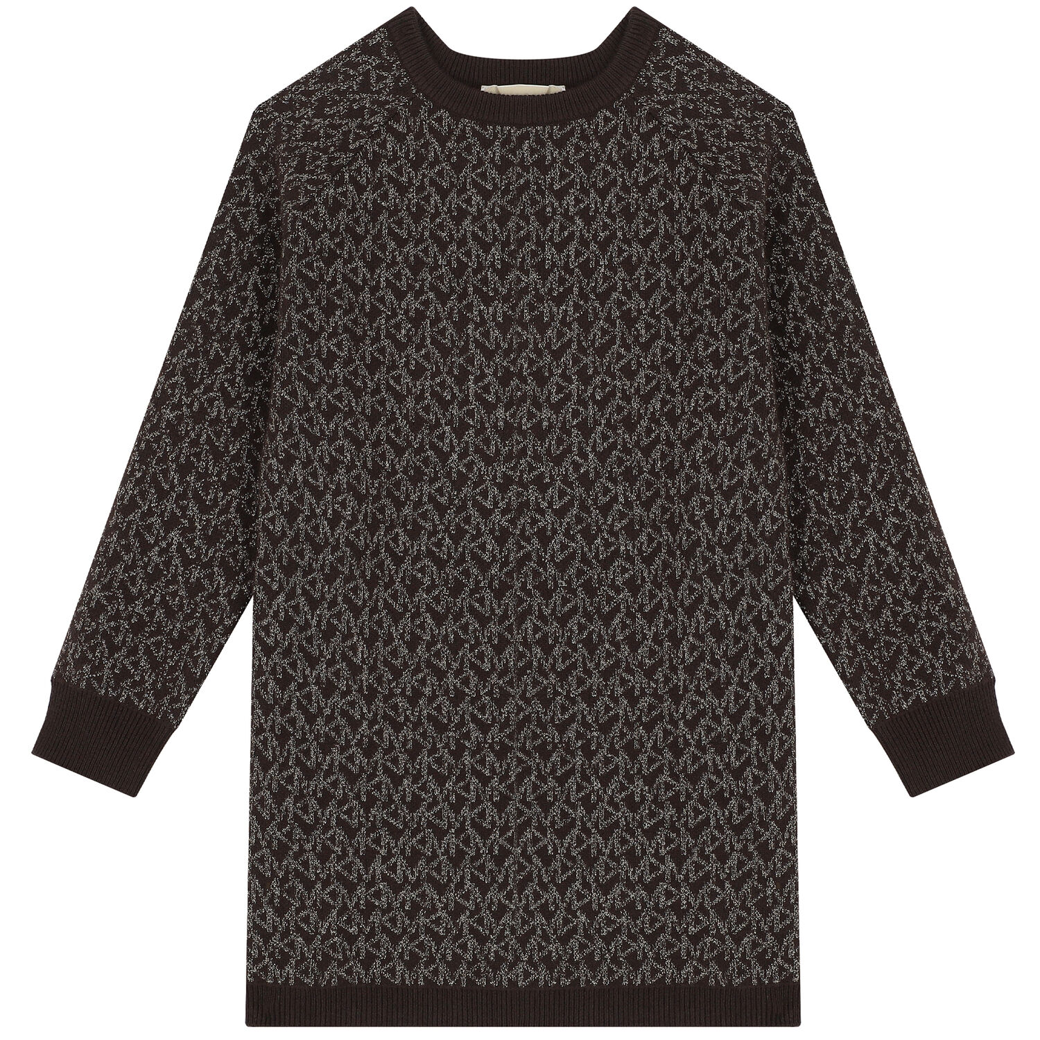 Girls Brown Logo Sweatshirt Dress, 1, hi-res
