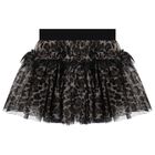 Girls Black & Gold Leopard Tulle Skirt, 1, hi-res