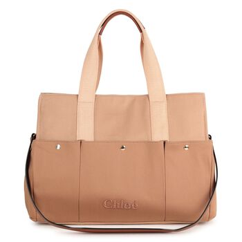 Beige Canvas Baby Changing Bag