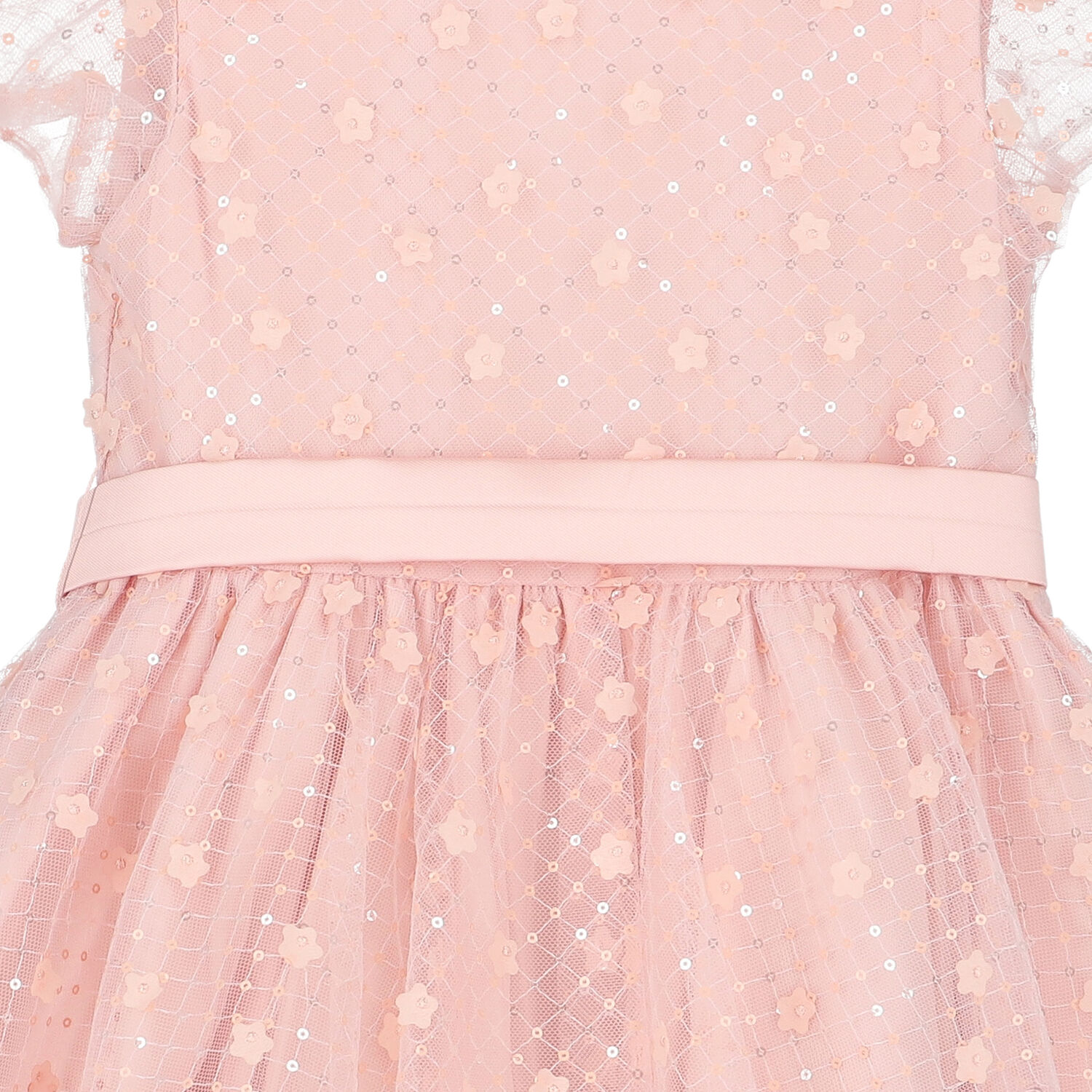 Girls Pink Sequin & Tulle Dress, 1, hi-res