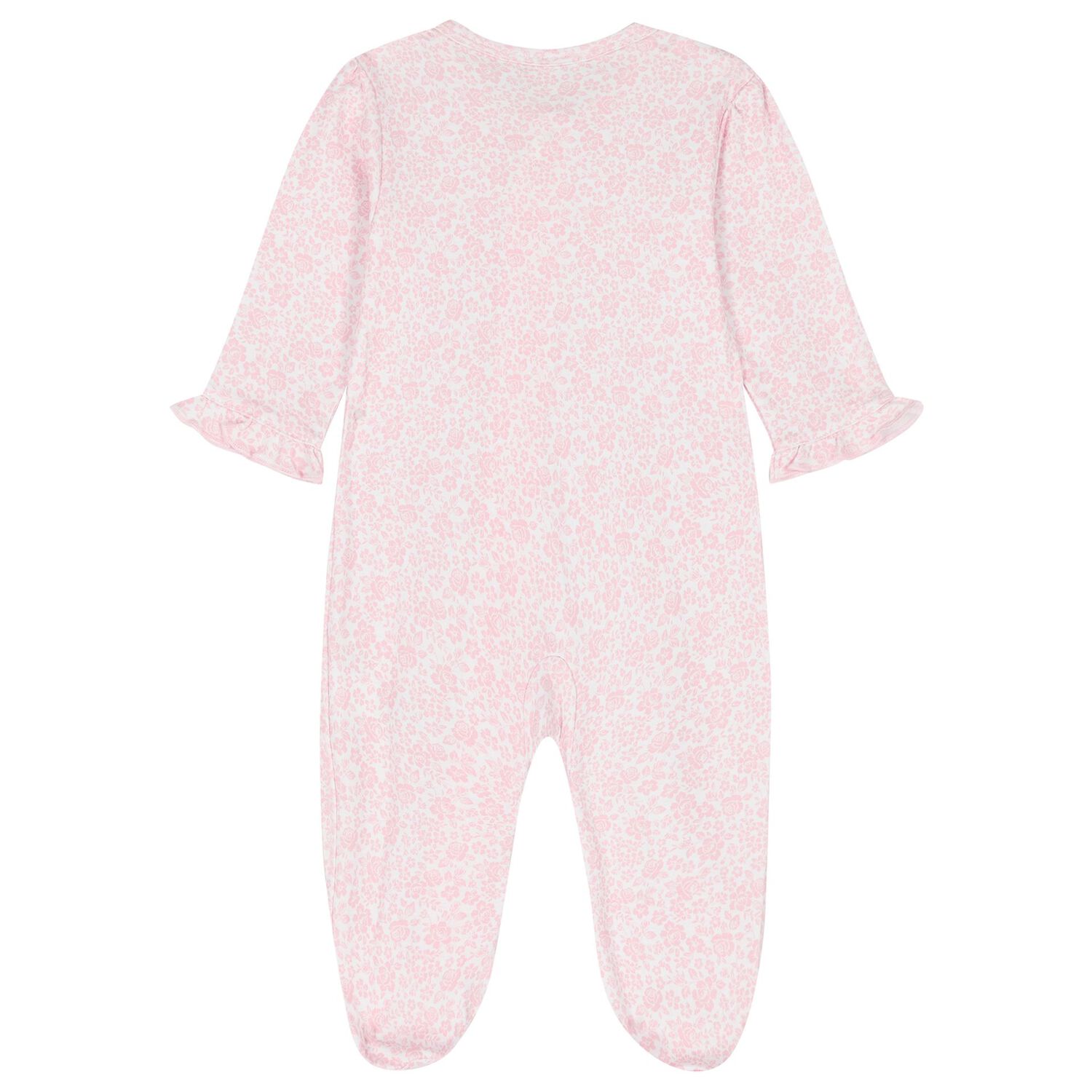 Baby Girls Pink Floral Babygrow, 1, hi-res