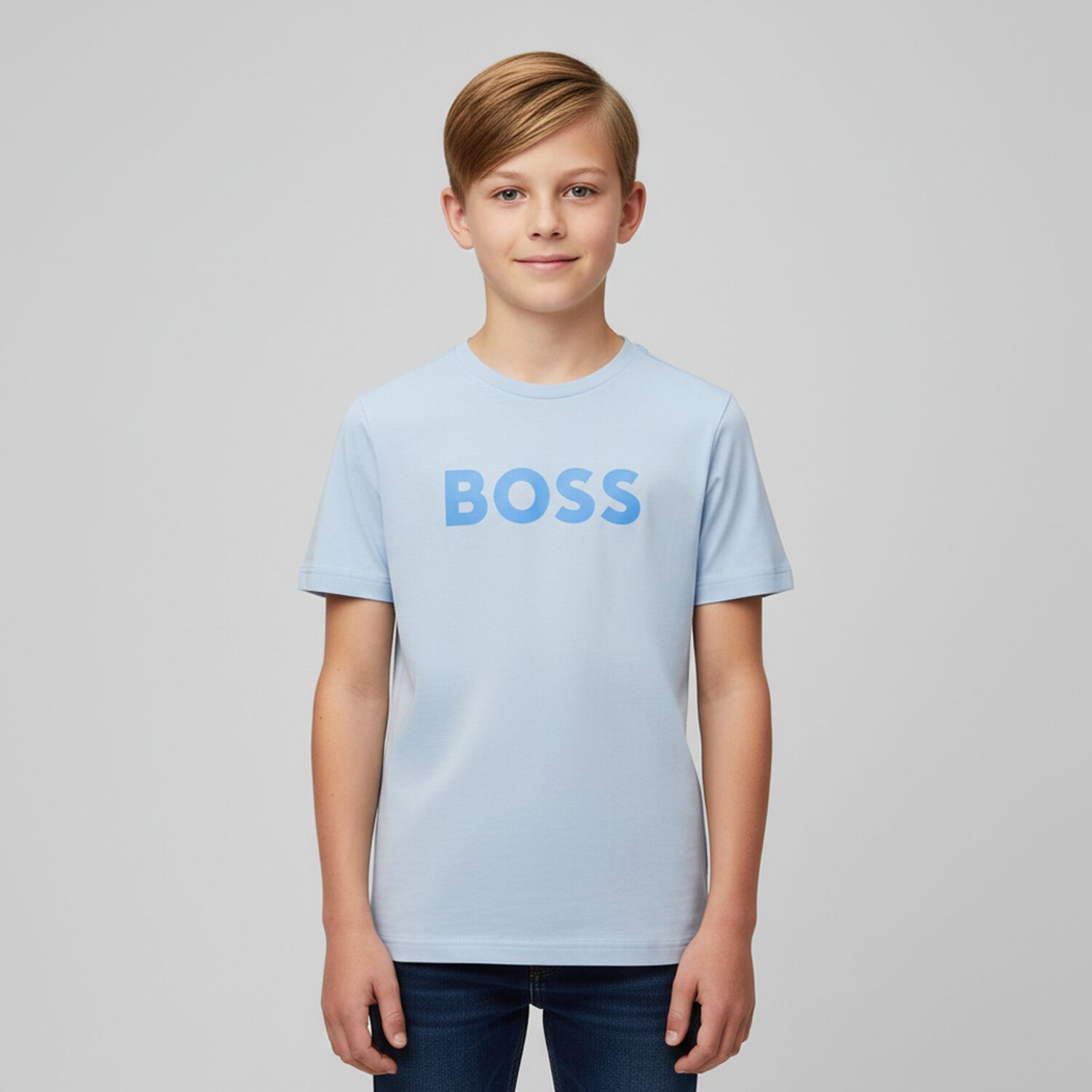 Boys Blue Logo T-Shirt, 3, hi-res