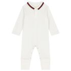 Baby Ivory Web Striped Romper, 1, hi-res